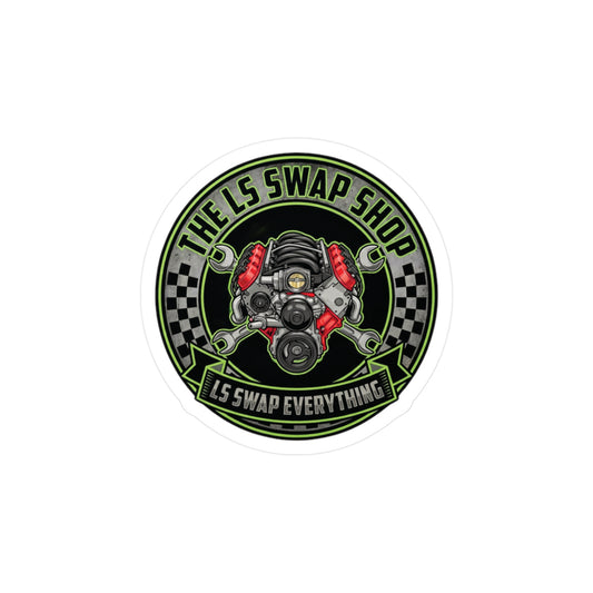 LS Swap Shop Sticker — Mighty GM LS Engine 'LS swap everything' Vinyl Decal
