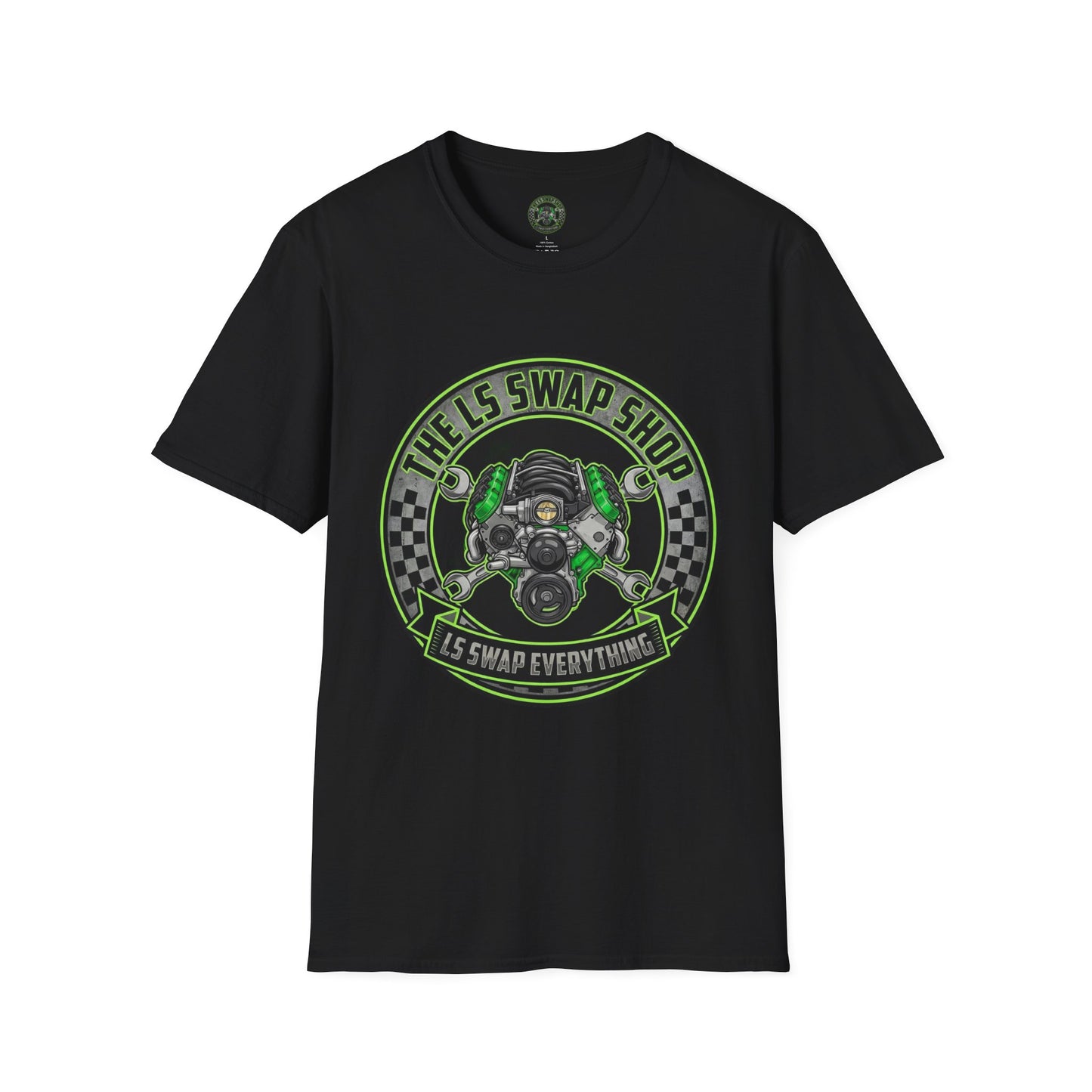 LS Swap Shop T-Shirt — "LS Swap Everything" Engine Logo Tee