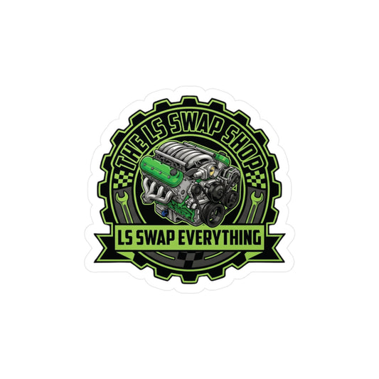 LS Swap Shop Sticker — Mighty GM LS Engine 'LS swap everything' Vinyl Decal
