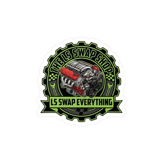 LS Swap Shop Sticker — Mighty GM LS Engine 'LS swap everything' Vinyl Decal