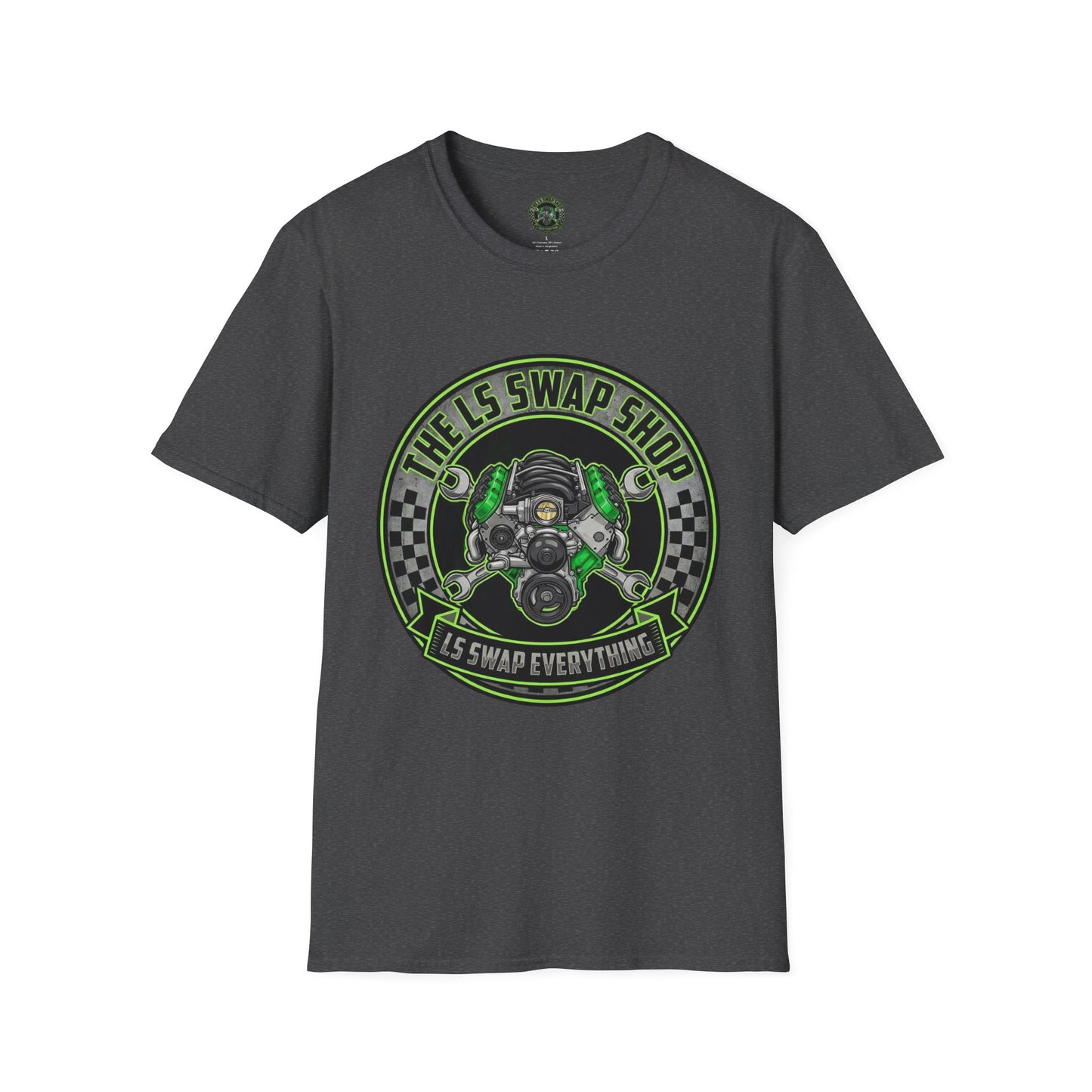 LS Swap Shop T-Shirt — "LS Swap Everything" Engine Logo Tee