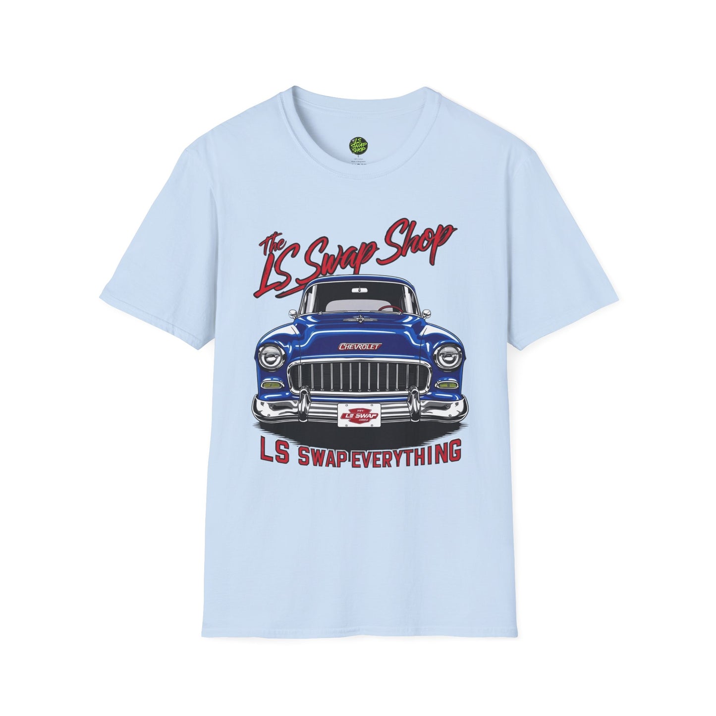 LS Swap Shop Tee – '55 Bel Air Front View Banner Edition
