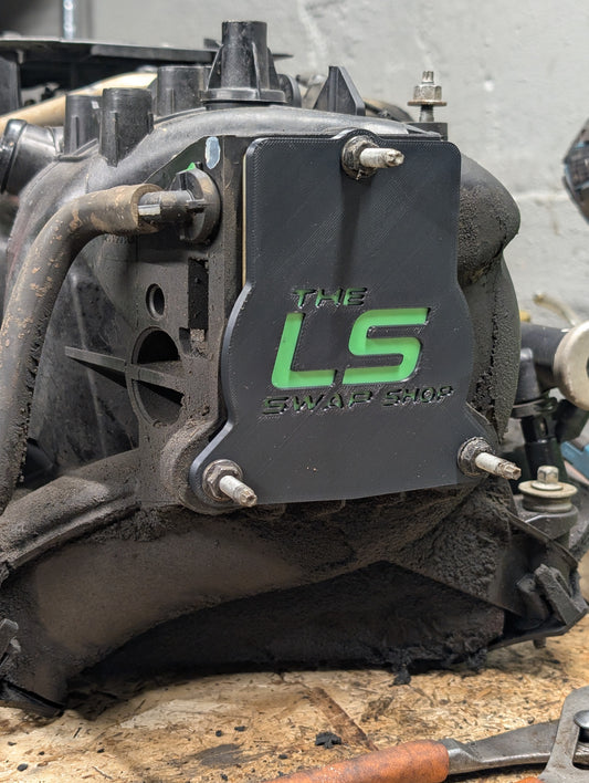 LS Gen 3 Truck Intake Throttle Body Block-Off Plate – Storage & Cleaning (PLA+, Black w/ Neon Green Logo)